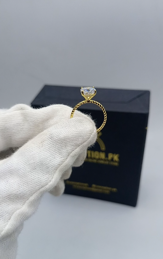 GOLD LOOK ORIGINAL SILVER 925 STERLING RING