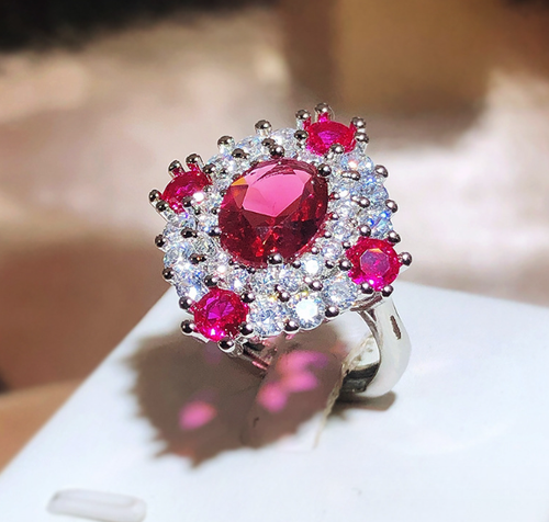 Luxury wear high quality zircon ring adjustable