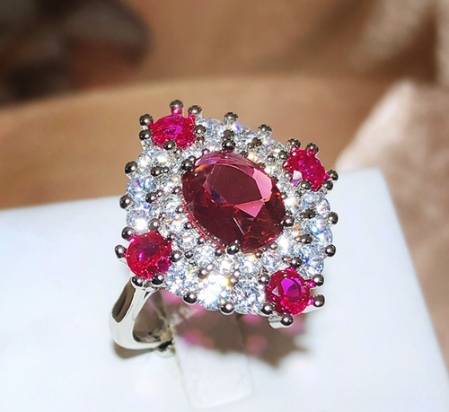 Luxury wear high quality zircon ring adjustable