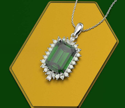 emerald look Luxury quality pendant free box packaging