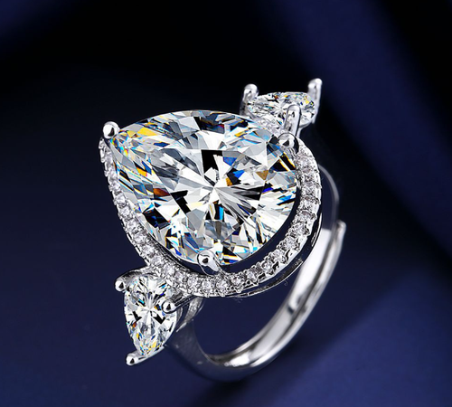 Diamond cut Luxury wear high quality zircon ring adjustable