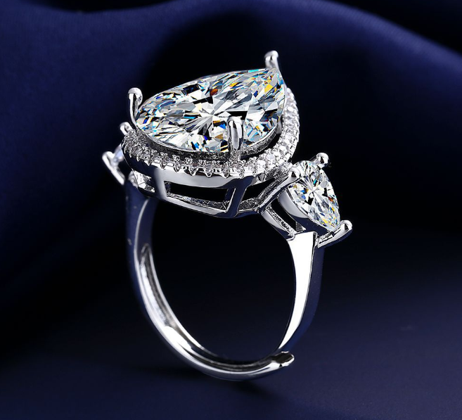 Diamond cut Luxury wear high quality zircon ring adjustable