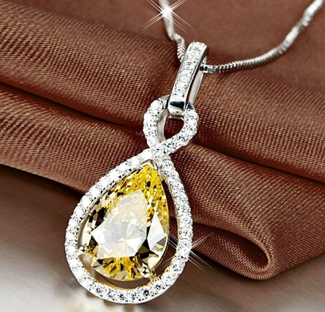 EXCLUSIVE QUALITY ZIRCON PENDANT WITH CHAIN AND CUSTOMIZE BOX PACKING