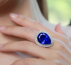 sapphire luxury ring adjustable