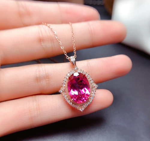 RUBY LOOK Exclusive Luxury pendant with chain with box packing