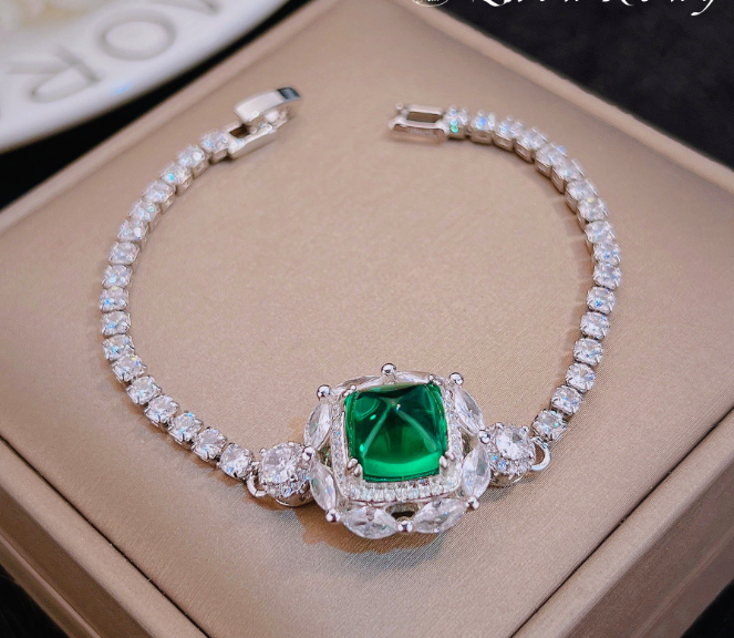 EMERALD LOOK EXCLUSIVE BRACELET FREE BOX PACKAGING LUXURY GIFT FOR HER