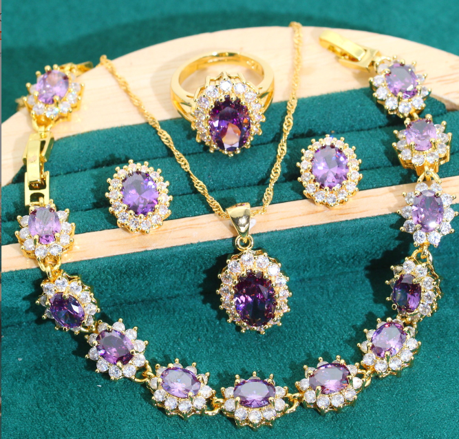AMETHYST GOLD LOOK EXCLUSIVE AND LUXURY SET