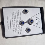 sapphire look diamond cut luxury set with exclusive box packing