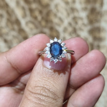 Non-tarnish-Lady Diana sapphire cut luxury ring for her adjustable