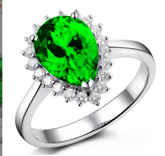 high quality platinum plated zircon ring adjustable