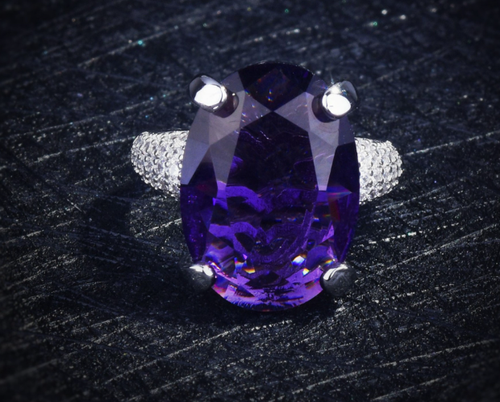 Luxury quality platinum plated zircon ring adjustable