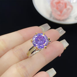 Amethyst look luxury ring adjustable