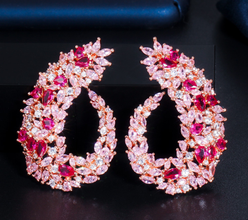 ZIRCON STONES HIGHLY FINISHED  LUXURY EARRINGS