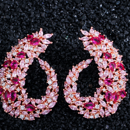 ZIRCON STONES HIGHLY FINISHED  LUXURY EARRINGS