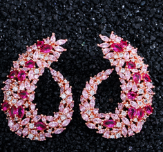 ZIRCON STONES HIGHLY FINISHED  LUXURY EARRINGS