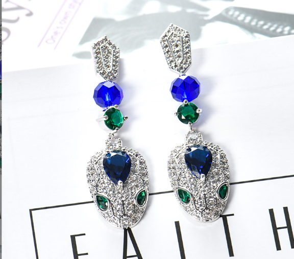 BRANDED ZIRCON STONES HIGHLY FINISHED RHODIUM PLATED LUXURY EARRINGS