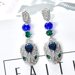 BRANDED ZIRCON STONES HIGHLY FINISHED RHODIUM PLATED LUXURY EARRINGS