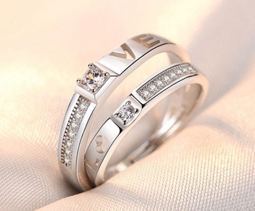 high quality platinum plated couple rings both rings adjustable!