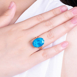 aqua theme luxury ring adjustable