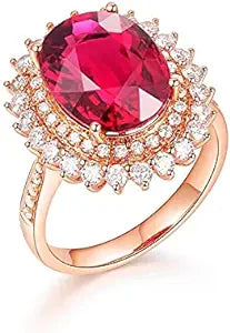 Luxury rose gold plated zircon ring adjustable