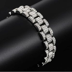 Mens exclusive cuban rhodium plated bracelet