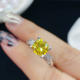 citrine look luxury ring adjustable