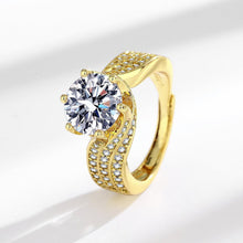 Non-Tarnish-Gold Diamond impression luxury ring