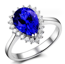 high quality platinum plated zircon ring adjustable