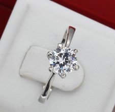 Non-tarnish solitare ring adjustable diamond impression imported