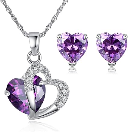 HIGH QUALITY LUXURY WEAR PLATINUM PLATED ZIRCON PENDANT CHAIN NECKLACE EARRINGS AND RING