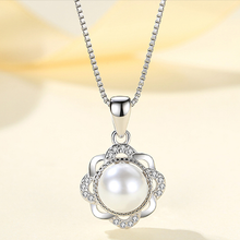 Pearl theme Original 925 sterling silver (chaandi) pendant necklace with chain!
