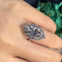 Luxury quality platinum plated zircon ring