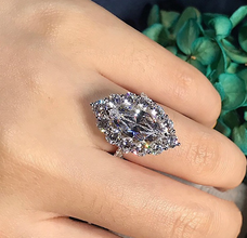 Luxury quality platinum plated zircon ring