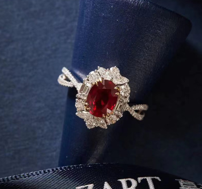 Ruby look luxury ring adjustable AAA quality WITH BOX