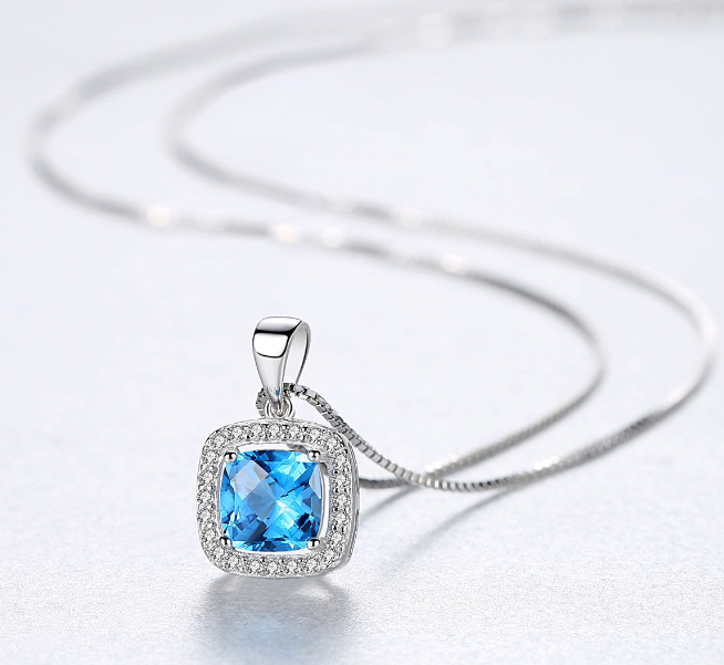 The aqua look luxury original silver 925 chaandi pendant with chain