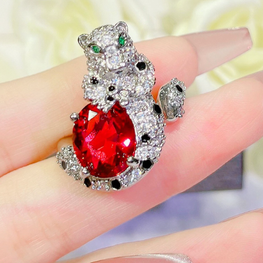 Branded Luxury wear high quality zircon ring adjustable