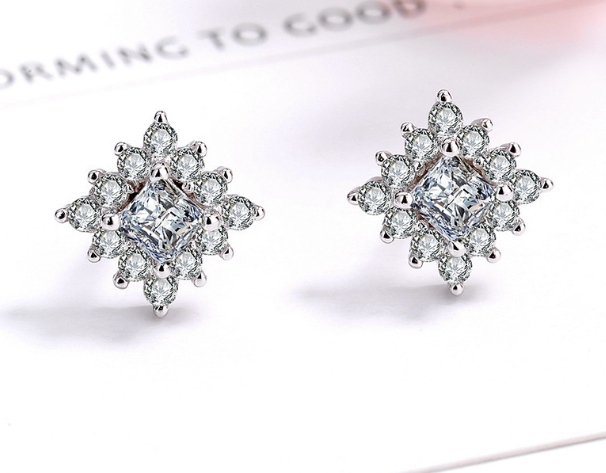 Original 925 sterling silver (chaandi) earrings zircon studded luxury!