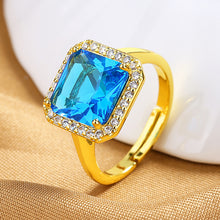 Non-tarnish Aqua dream luxury ring adjustable