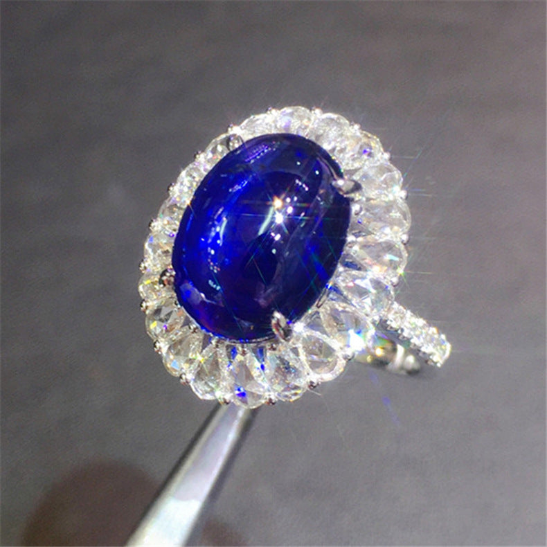 sapphire theme diamond cut luxury ring
