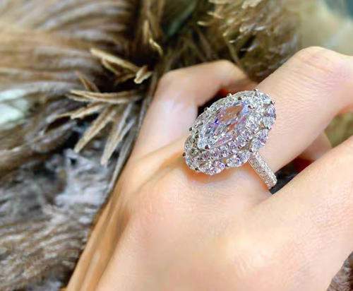 Luxury wear high quality zircon ring adjustable