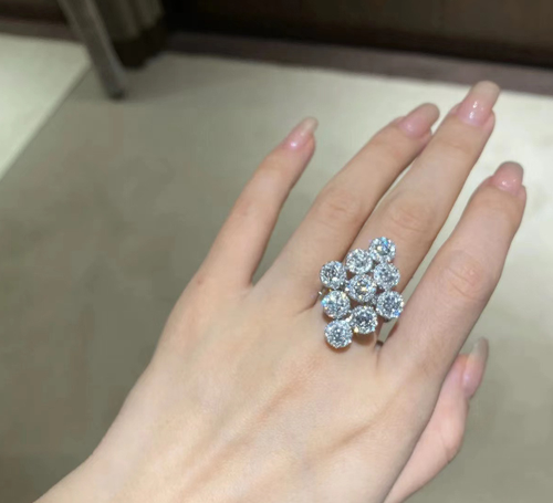 Luxury wear high quality zircon ring adjustable
