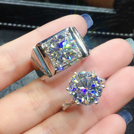 LUXURY COUPLE RINGS adjustable AAA quality WITH BOX
