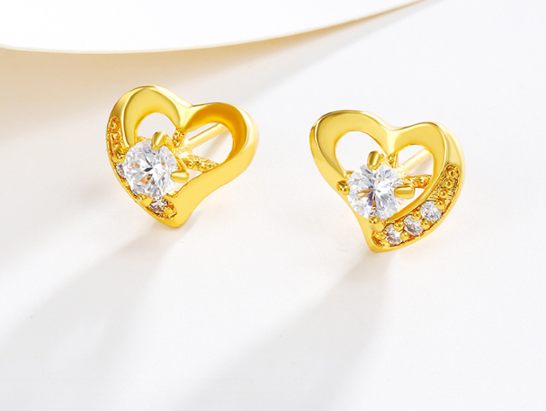 Gold plated zircon earrings