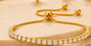 Gold impression bracelet adjustable