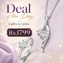 Best selling diamond look pendant chain and adjustable ring deal!