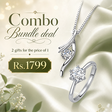 Best selling diamond look pendant chain and adjustable ring deal!