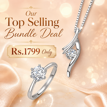 Best selling diamond look pendant chain and adjustable ring deal!