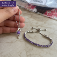 Best seller purple velora pendant and adjustable bracelet deal!