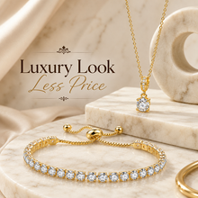 Best seller gold look pendant and adjustable bracelet deal!