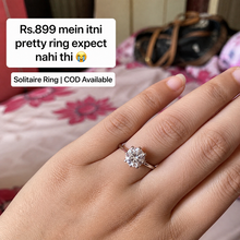 Non-tarnish solitare ring adjustable diamond impression imported